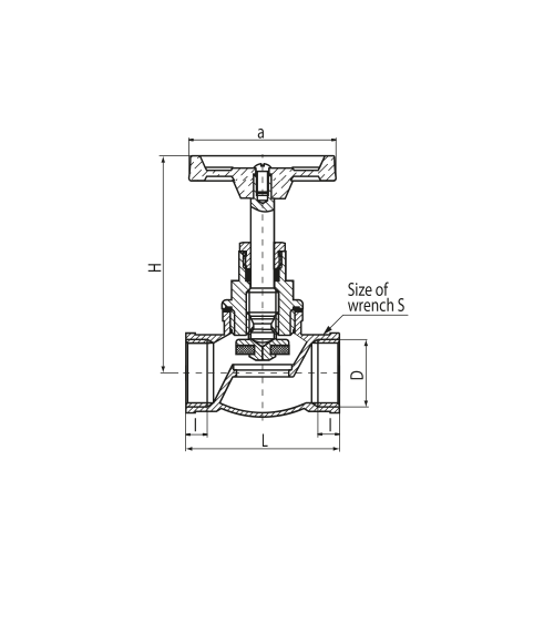 Zawór przelotowy żeliwny (M83), G 1 1/2"