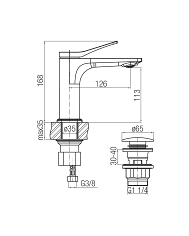 Bateria umywalkowa stojąca