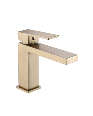 ARS Brushed Gold Bateria umywalkowa stojąca bez korka spustowego