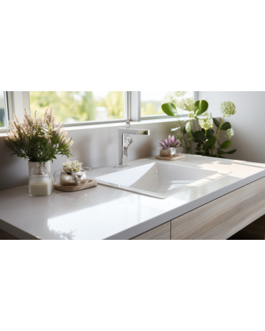 ALIBI Chrome Bateria umywalkowa stojąca bez korka spustowego