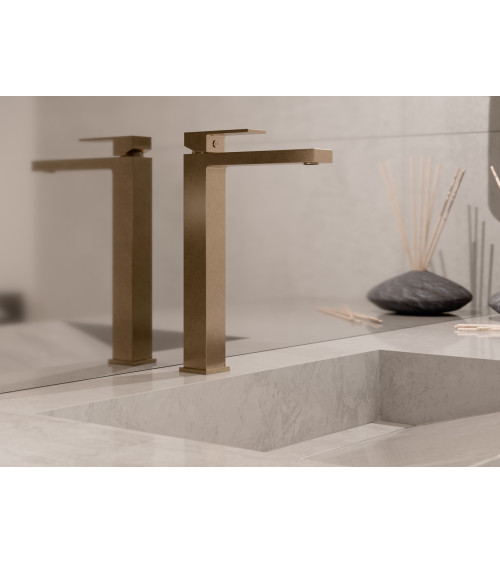 ARS Brushed Gold Bateria umywalkowa stojąca, wysoka