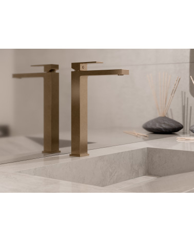 ARS Brushed Gold Bateria umywalkowa stojąca, wysoka