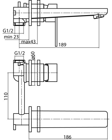 LOFT Chrome Bateria umywalkowa podtynkowa z wylewką