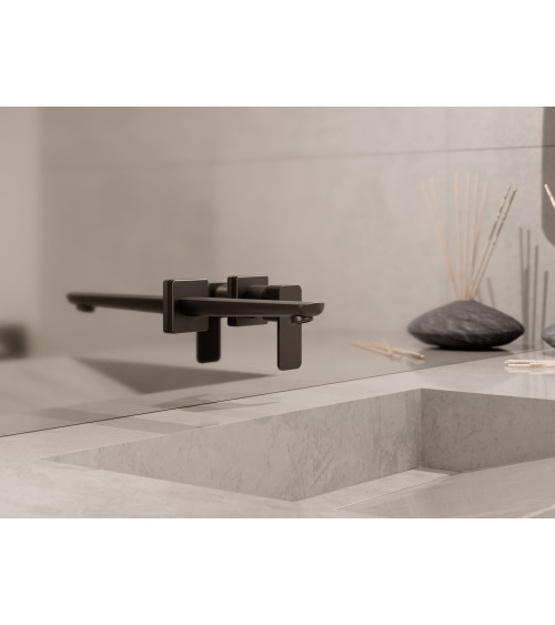 LOFT Black Bateria umywalkowa podtynkowa z wylewką