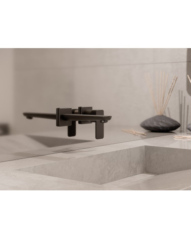 LOFT Black Bateria umywalkowa podtynkowa z wylewką