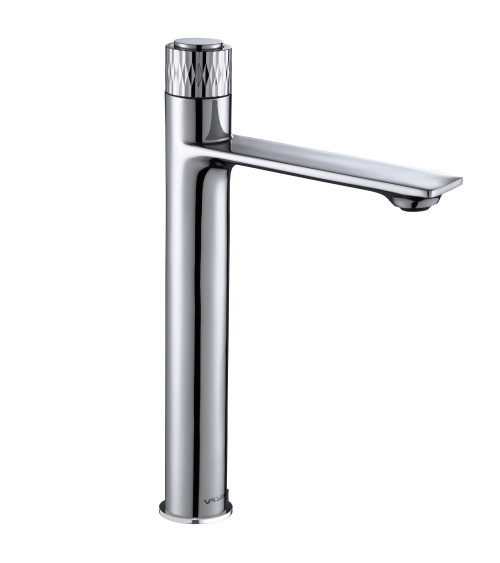 DECOR Chrome Bateria umywalkowa stojąca, nablatowa, wysoka