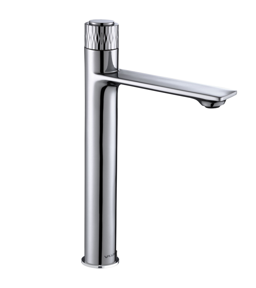 DECOR Chrome Bateria umywalkowa stojąca, nablatowa, wysoka