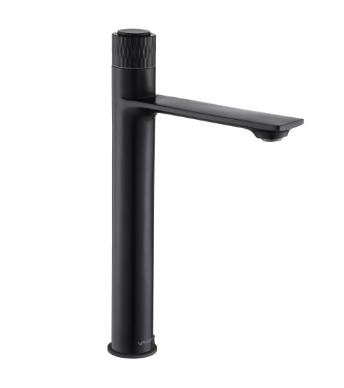 DECOR Black Bateria umywalkowa stojąca, nablatowa, wysoka